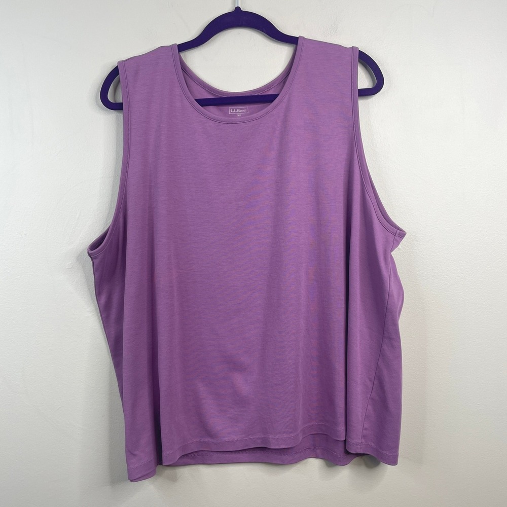 LL Bean Peruvian Cotton Tank Top Womens 3X Sleeveless Minimalist Layering Shell
